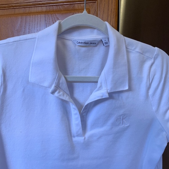 White Calvin Klein Jeans Polo Shirt - Picture 2 of 4